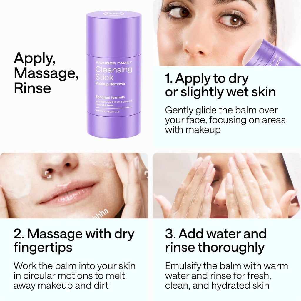 Makeup Remover Gel Balm Stick - Deep Cleansing Formula for Skin